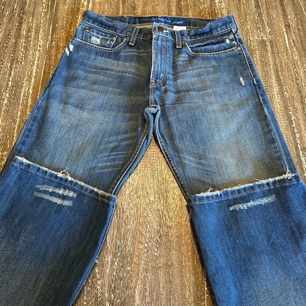 Levi’s 527 Distressed Low Boot Cut Denim Jeans Men’s Size 32W x 30L